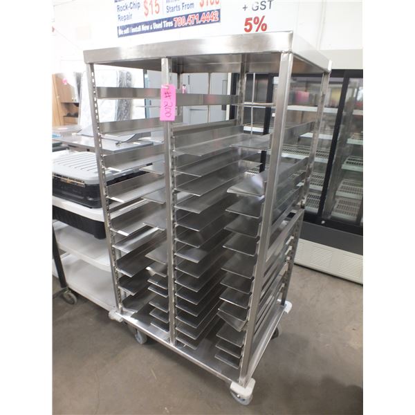 Stainless Steel Tray Rack On Wheels
