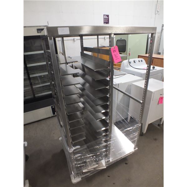 Stainless Steel Tray Rack On Wheels