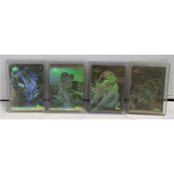 SSET OF 4 1993 JURASSIC PARK HOLOGRAM CARDS