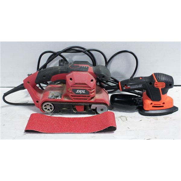 FLAT W SKIL BELT SANDER AND NEW BLACK & DECKER