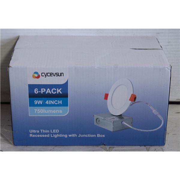 NEW 6PK 4" RECESSED POT LIGHTS BLACK DIMMABLE