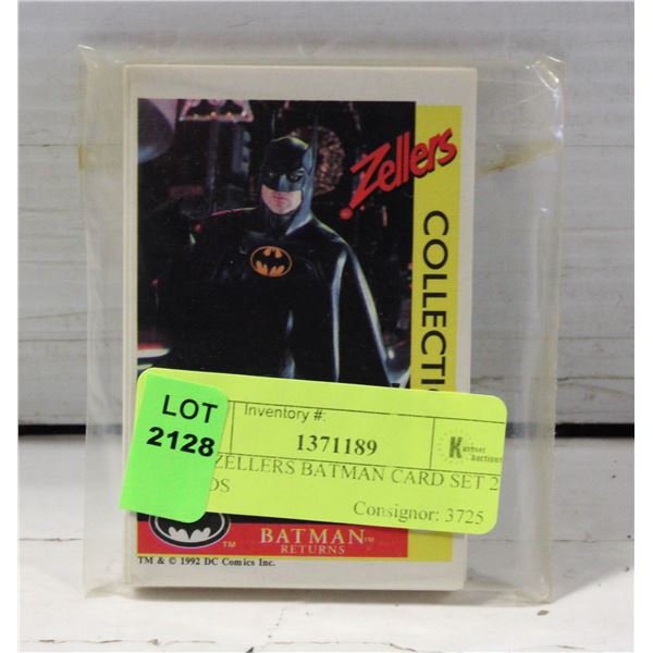 1992 ZELLERS BATMAN CARD SET 24 CARDS