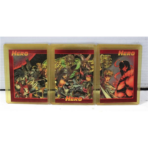 1993 CYBER FORCE HERO PROMO INSERTS SET 3 OF 3