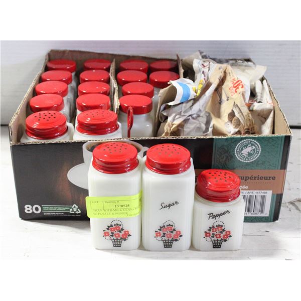 14 MILK GLASS SPICE BOTTLES - GRIFFINS