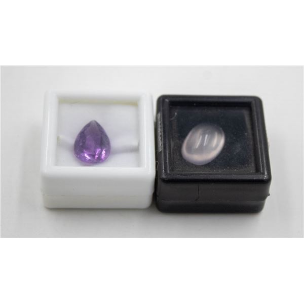 #85-NATURAL AMETHYST 5.15 CT& ROSE QUARTZ 6.60CT