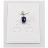 Image 1 : #262-HEATED BLUE SAPPHIRE & CZ  PENDANT