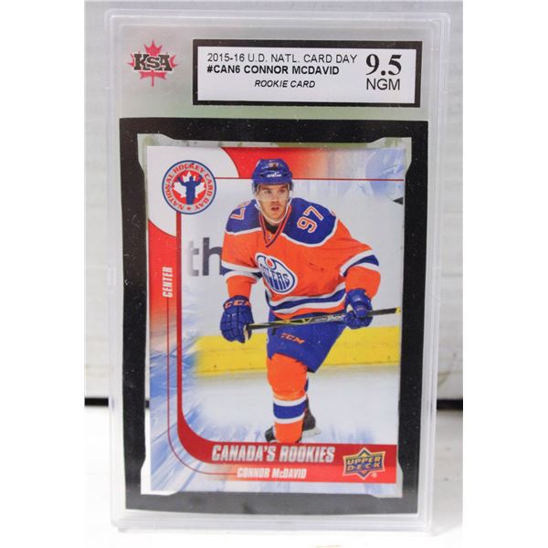 OILERS' CONNOR MCDAVID ROOKIE CARD GRADED 9.5