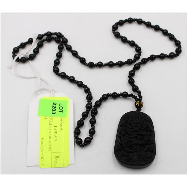 BLACK OBSIDIAN DRAGON PENDANT
