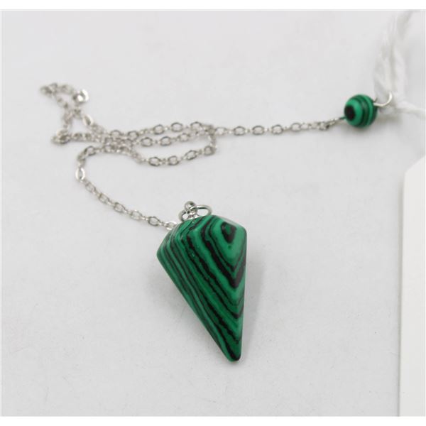 NATURAL STONE MALACHITE PENULUM HEALING CRYSTAL