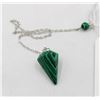 Image 1 : NATURAL STONE MALACHITE PENULUM HEALING CRYSTAL