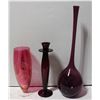 Image 1 : CRANBERRY, AMETHYST & RED GLASS DECOR