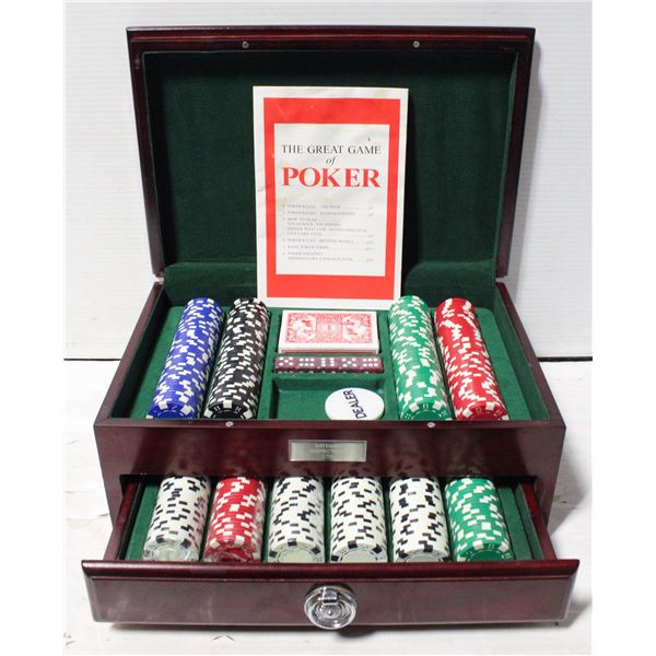 500 POKER CHIP SET IN WOOD CASE