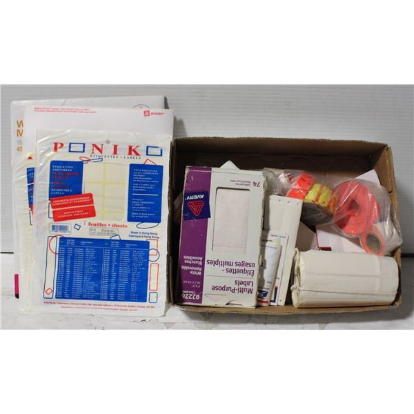 FLAT OF LABELS, PRICE TAGS