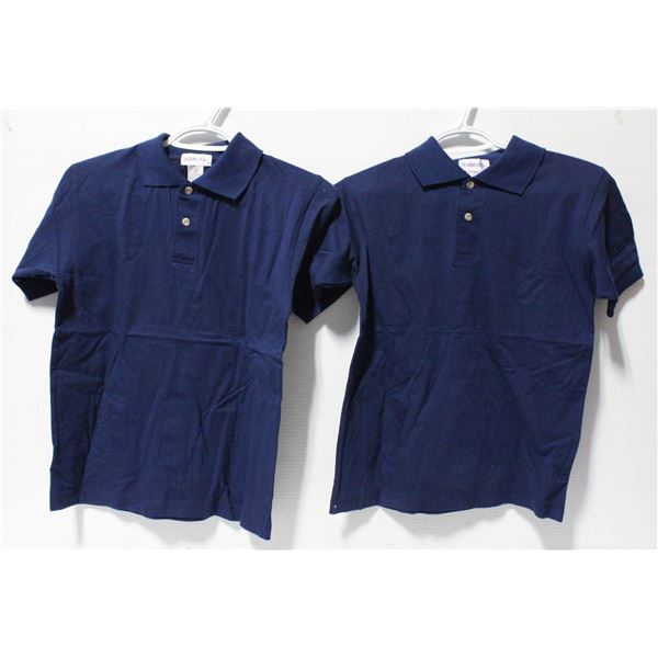 2 NEW HARMONY BLUE POLO SHIRTS SIZE XXS