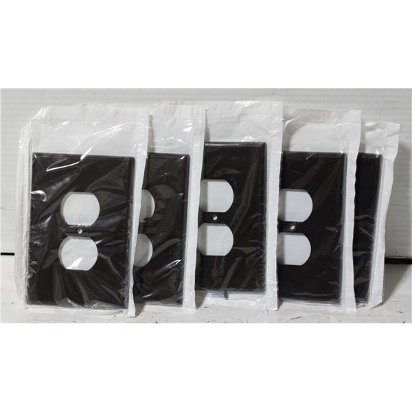 BRAND NEW 5 PACK OF BROWN STANDARD OUTLET COVERS