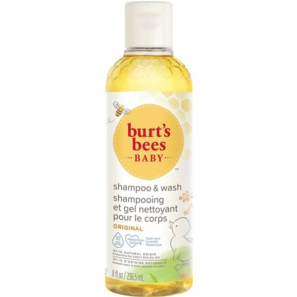 NEW 8 OZ BURT BEES BABY SHAMPOO AND WASH