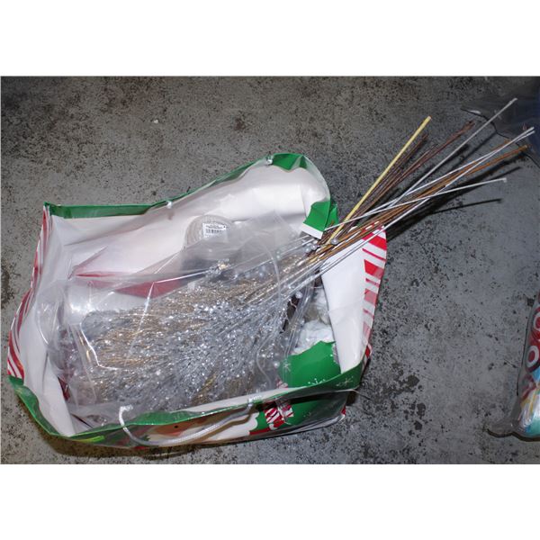 BAG OF ASSORTED CHRISTMAS DECORATIONS