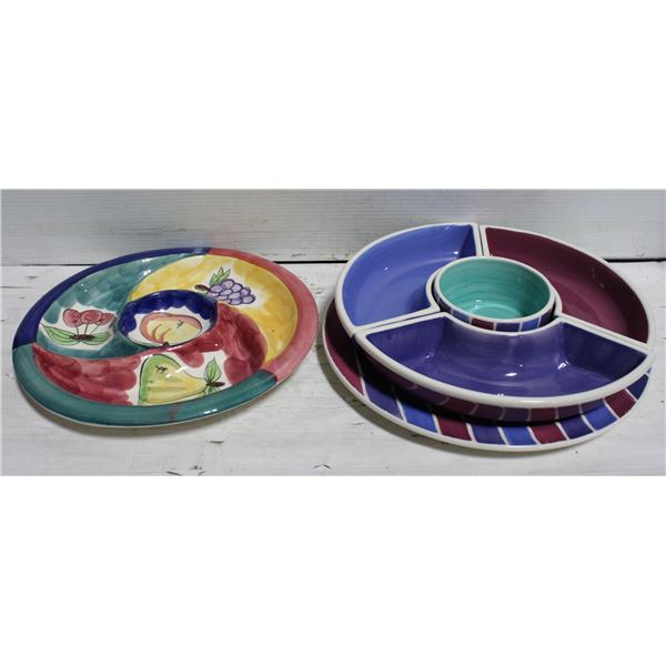 2 PORCELAIN SERVING PLATTERS/5 PIECE & FRUIT