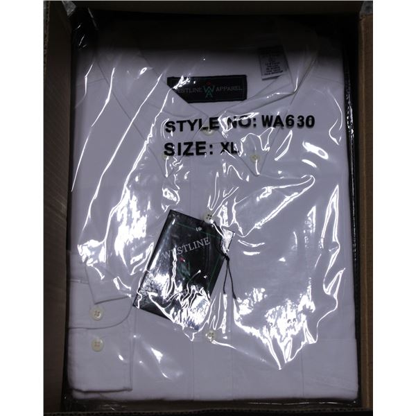 NEW MEN'S SHIRTS CASE OF 9 WHITE SIZE XL