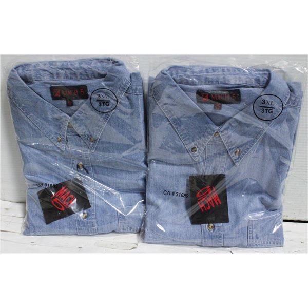 NEW MEN'S SHIRTS 2 DENIM SIZE 3XL