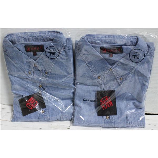 NEW MEN'S SHIRTS 2 DENIM SIZE 3XL