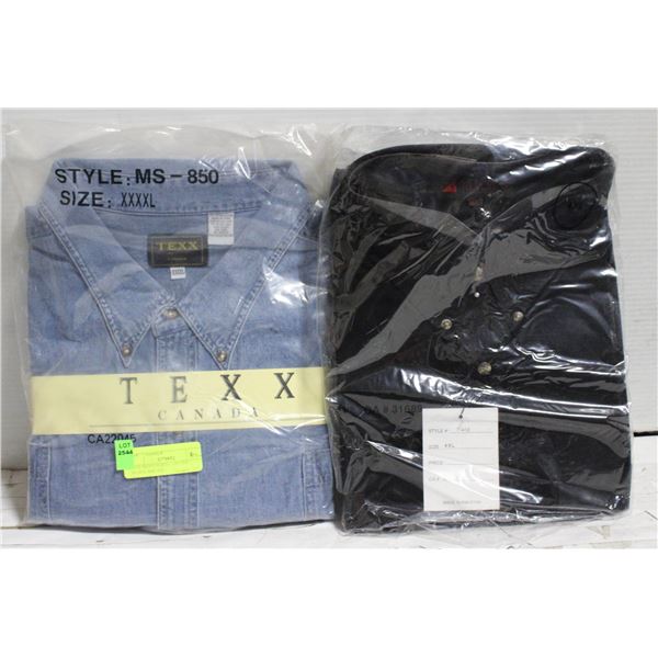 NEW MEN'S SHIRTS 1 DENIM 1 BLACK SIZE 4XL