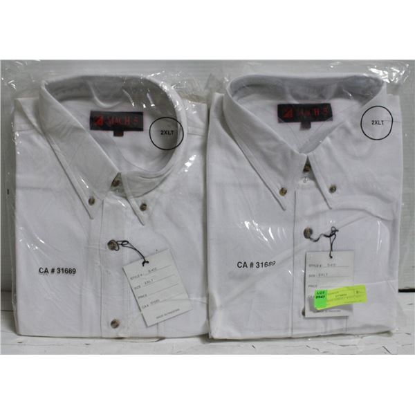 NEW MEN'S SHIRTS 2 WHITE SIZE 2 XL-TALL