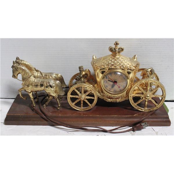 CLOCK ELECTRIC WITH COACH & CARRIAGE