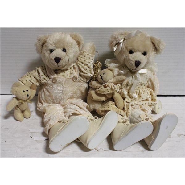PAIR OF CHRISTMAS BEARS GOLDEN
