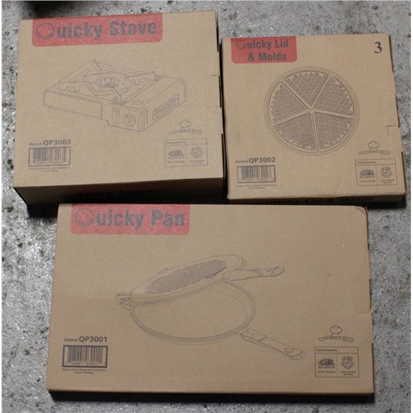 QUICKY CAMPING KIT INCLUDES PAN, EGG RING, WAFFLE