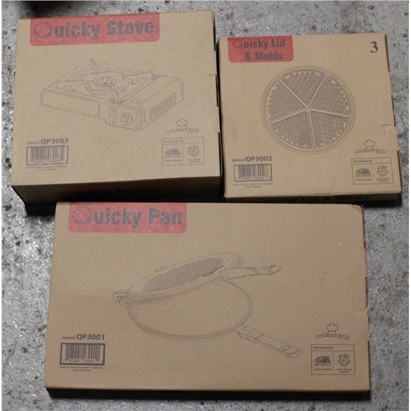 QUICKY CAMPING KIT INCLUDES PAN, EGG RING, WAFFLE