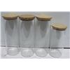 Image 1 : 4 GLASS KITCHEN STORAGE CYLINDER CONTAINERS
