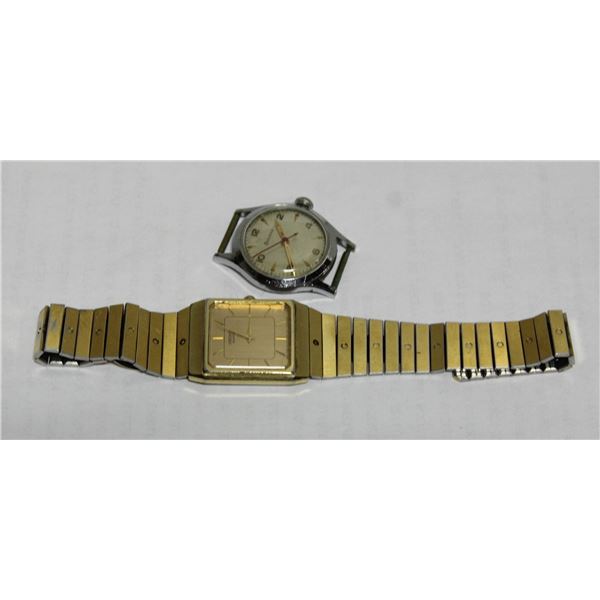VINTAGE GOLD TONE SEIKO WATCH & BULOVA WATCH