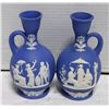 Image 1 : WEDGWOOD COBALT BLUE JASPERWARE 2 SMALL VASES