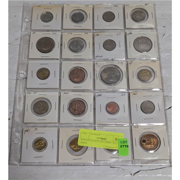 ESTATE SLEEVE OF COINS.  ALL SHIPS