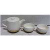 Image 1 : GOLD AND WHITE CERAMIC TEA SET