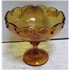 Image 1 : INDIANA GLASS AMBER TEARDROP PEDESTAL BOWL