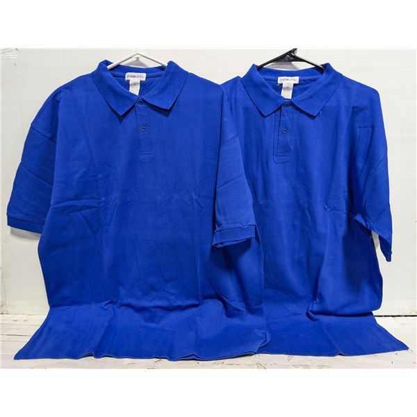 2 NEW HARMONY BLUE POLO SHIRTS SIZE XS