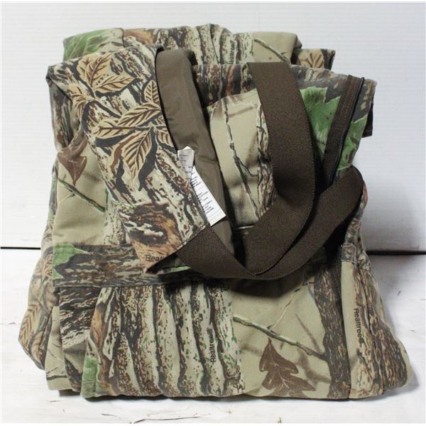 MENS 38/40  CAMO DUXBAK INSULATED BIB COVERALL