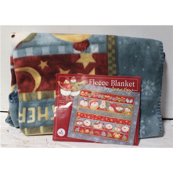 NEW CHRISTMAS FLEECE THROW BLANKET IN BAG-ESTATE