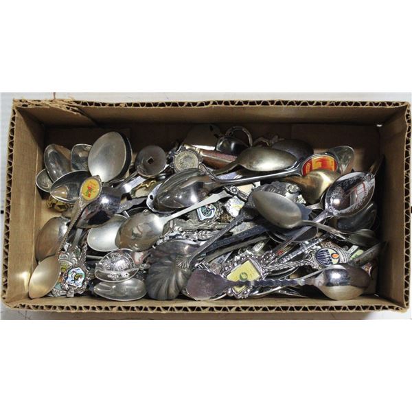 BOX OF 60+ COLLECTOR SPOONS - ESTATE