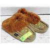 Image 1 : RABBIT FUR TRIM LADIES SIZE 7 MOCASSINS