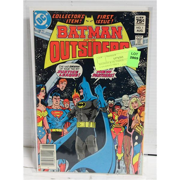 BATMAN & OUTSIDER #1 1983 CANADIAN PRICE