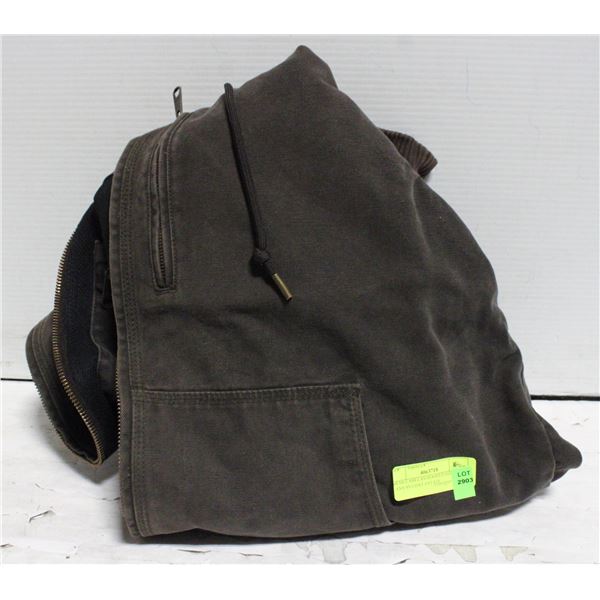 MENS CABELAS HOODED SIZE M CANVAS COAT-ESTATE