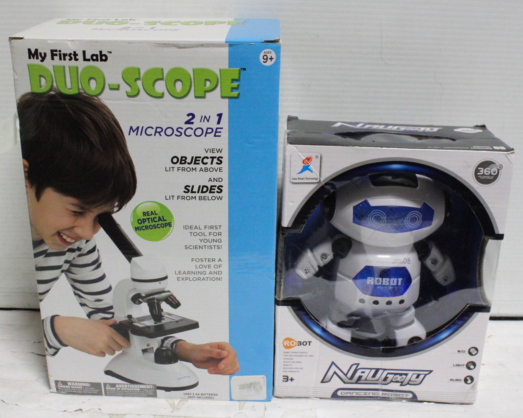 INTERACTIVE ROBOT & MICROSCOPE SET TOGETHER