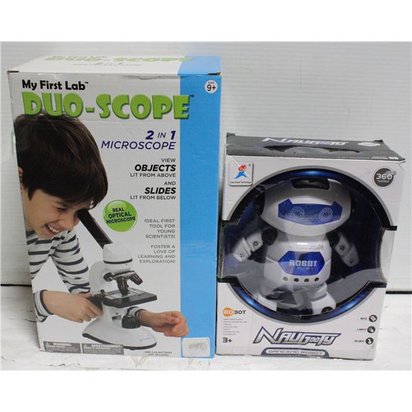 INTERACTIVE ROBOT & MICROSCOPE SET TOGETHER