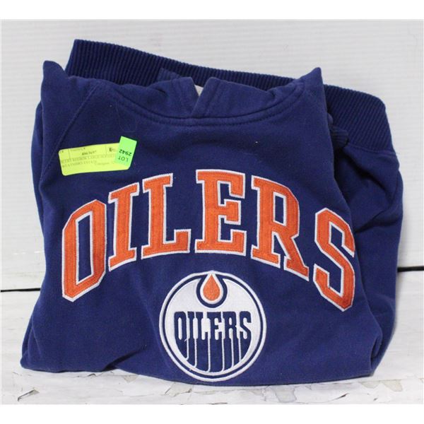 OILERS REEBOK LARGE HOODED SWEATSHIRT-ESTATE