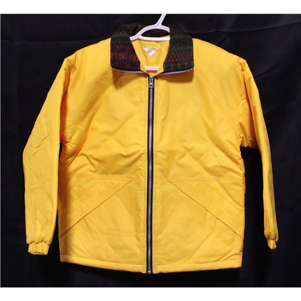 NEW YELLOW INSULATED JACKET RED/GREEN COLLAR SMALL