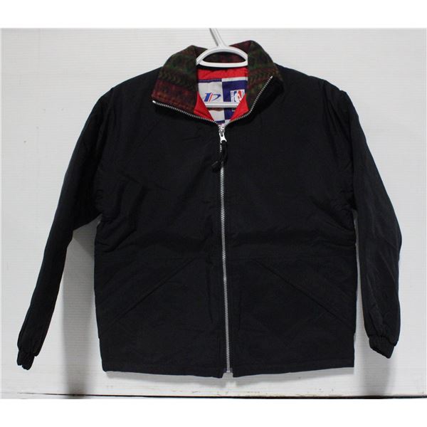 NEW BLACK INSULATED JACKET RED/GREEN COLLAR SMALL