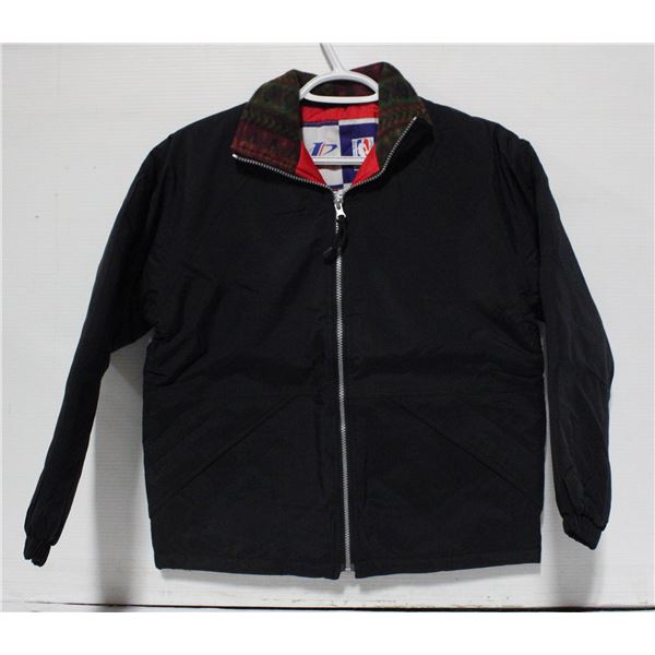 NEW BLACK INSULATED JACKET RED/GREEN COLLAR SMALL